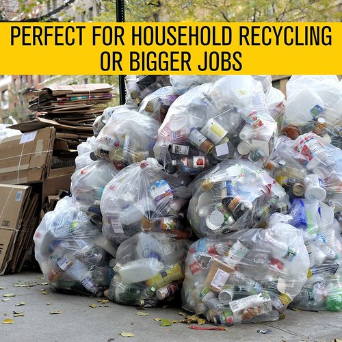 Aluf Plastics 40-45 Gallon 1.2 MIL (equivalent) Thick Clear Heavy Duty Trash Bags - 40" x 46" - Pack of 100 - For Recycling, Kitchen, Contractor, & Outdoor