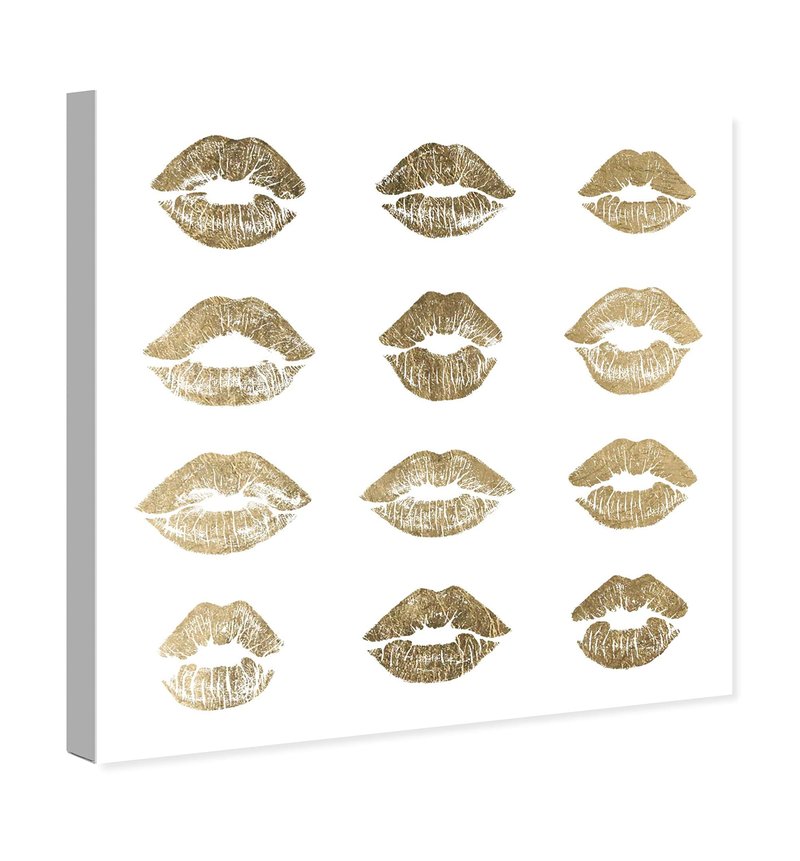 Fashion and Glam Wall Art Canvas Prints '24k Kisses'