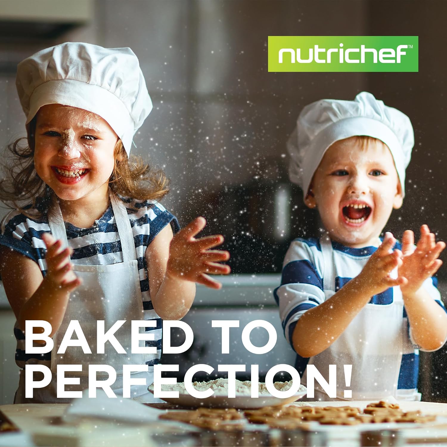 NutriChef Nonstick Kitchen Oven Baking Pans - Premium Commercial Grade Bakeware Set with Red Silicone Handles - Easy to Clean, 3-Piece