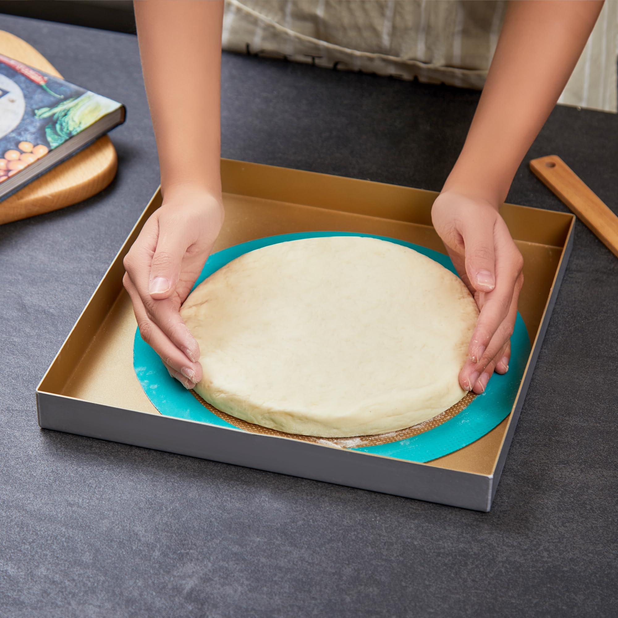GUYDREMAT 10-Inch Silicone Baking Mats Set of 2 - Non-Stick, Heat-Safe Up to 480°F, Perfect for Pizza, Cakes, Pastries, Bread, Foldable for Storage, Works in Standard Ovens, Food Grade & Reusable