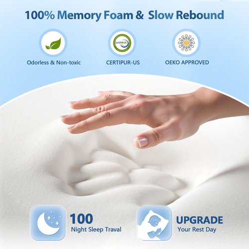 Cervical Neck Pillow for Sleeping, Ergonomic Contour Side Sleeper Pillows for Adults, Cooling Orthopedic Pillow for Pain Relief Support, Memory Foam Pillows Back Stomach Sleepers