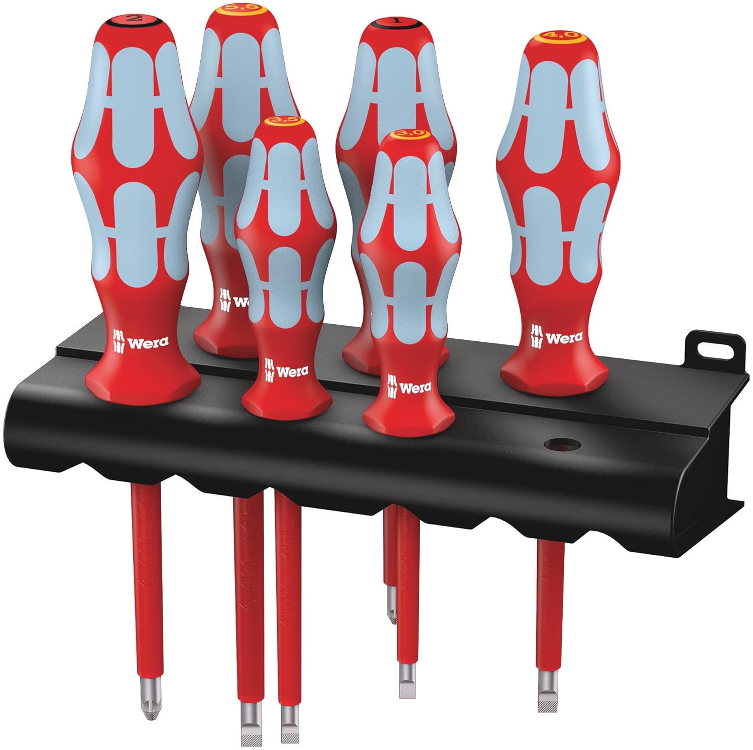 Wera 3165 i/6 Screwdriver Set - Stainless Steel, 6 Pieces with Rack for Easy Organization