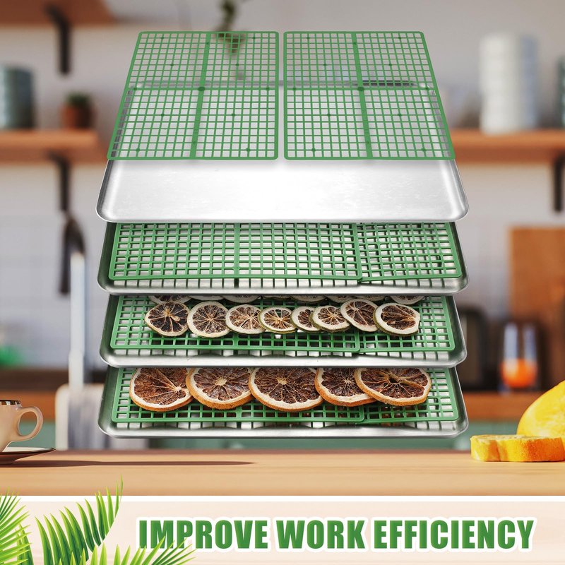 Tioncy 12 Pcs Tray Grids for Harvest Right Freeze Dryer Harvest Right Storage Rack for Fruit Vegetable Food Freeze Drying Accessories, Fits All Trays (Green)