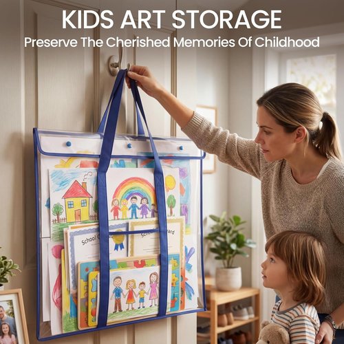 GAMENOTE Large Poster Storage Bags - 2 Pack Art Portfolio Holders for Classroom Organization (31.5"×25.5")