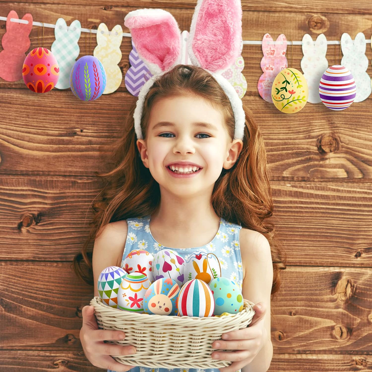 Skiennix Easter White Eggs Painting Kit - DIY Paintable Flocking Eggs with Doodle Kit | 28PCS for Decoration & Gifts