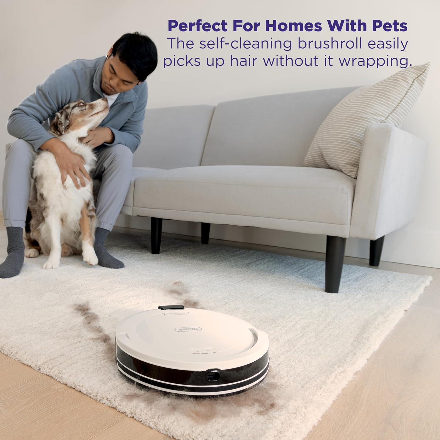 Shark Navigator Robot Vacuum - Powerful Suction & SmartPath Navigation | Self-Empty Base, White, AV2110S