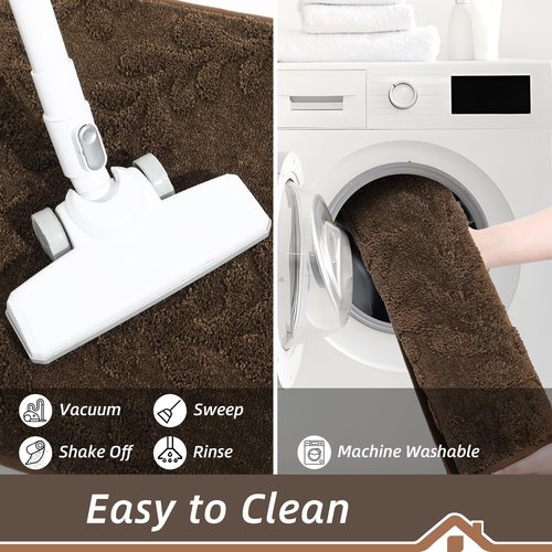 BEQHAUSE Door Mats 32”x48”, Dirt Trapper Doormats Indoor, Non-Slip Washable Entryway Rugs, Super Absorbent Welcome Mat for Front Door, Mud Shoes & Paws, Brown