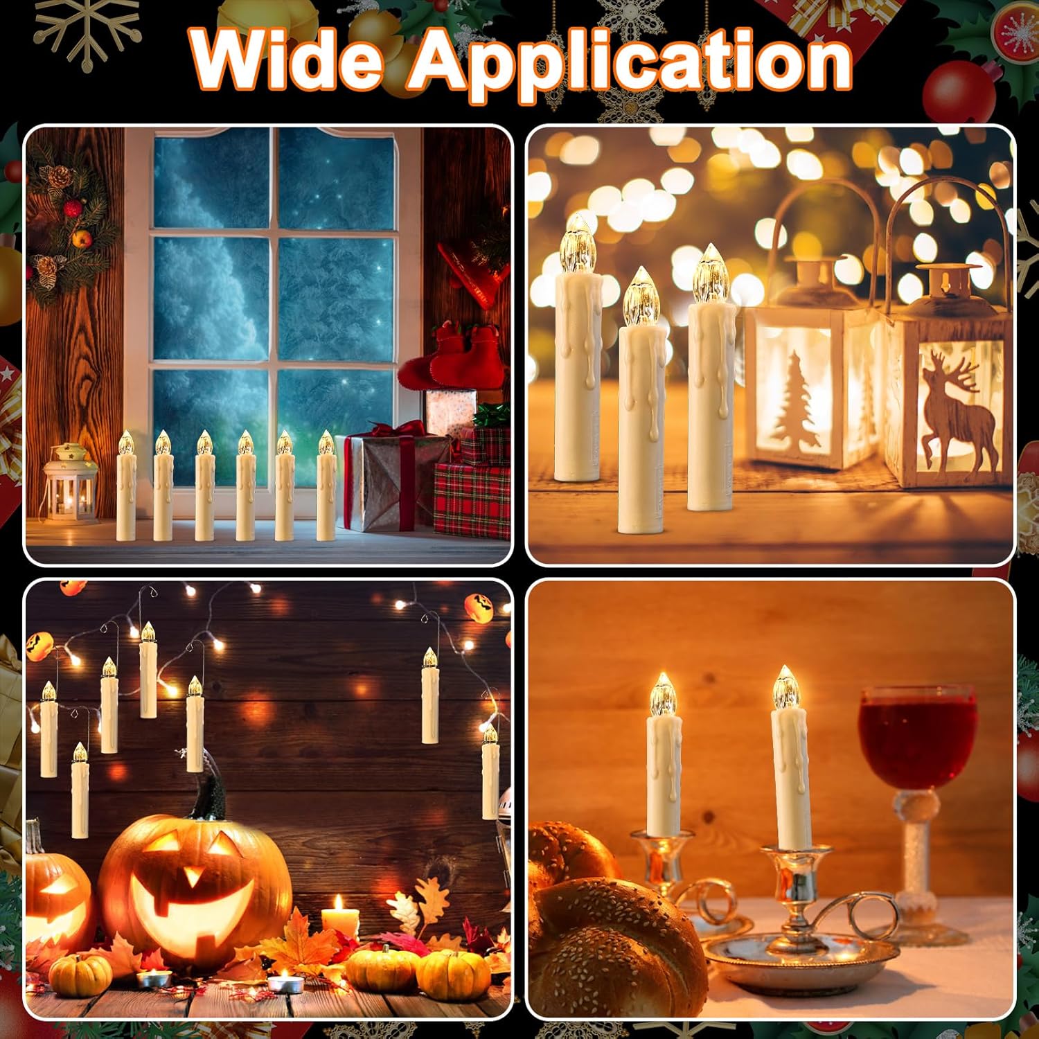 RaceGT Flameless Candles - 20Pcs Remote-Controlled LED Lights with Timer | Warm White Tapered Design for Holiday Decor