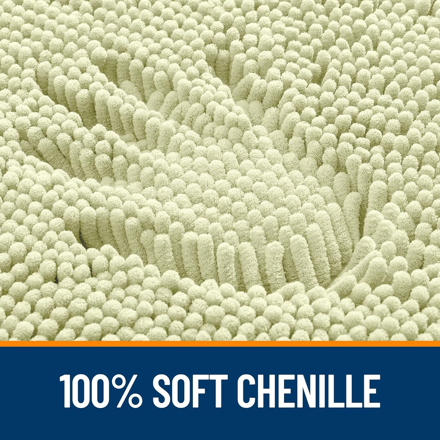 OLANLY Bathroom Rugs - Extra Soft Chenille Bath Mats with Rubber Backing | 30x20, Quick Dry, Vanilla