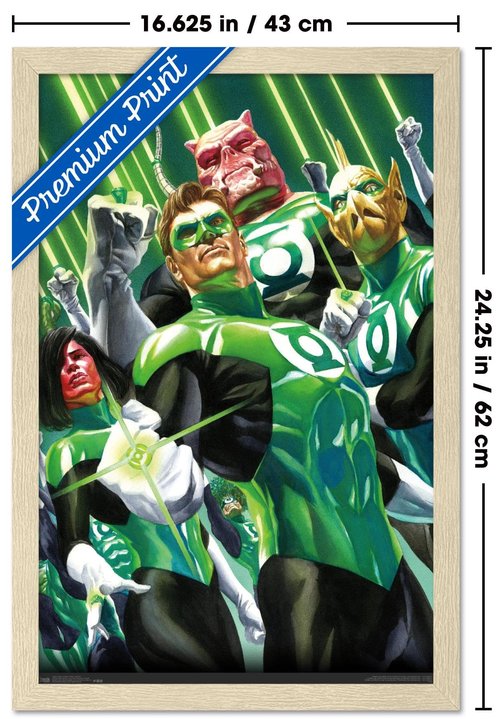 DC Comics The Green Lantern Corps - Portrait Wall Poster, 22.4L" x 14.7W", Blonde Framed Version