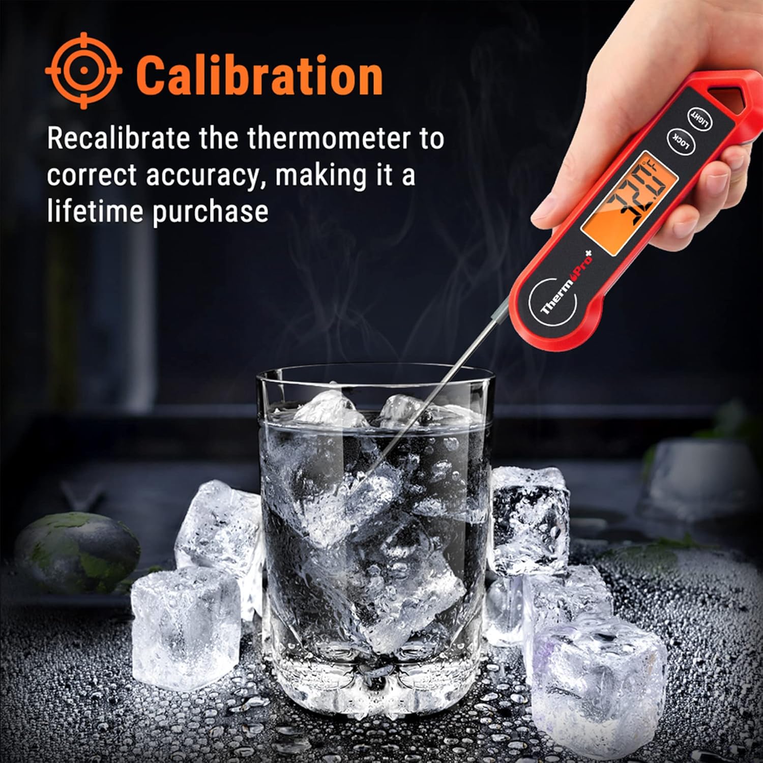 TempPro Waterproof Digital Meat Thermometer - Ambidextrous Backlit & Motion Sensing | Perfect for BBQ, Grilling, and Cooking