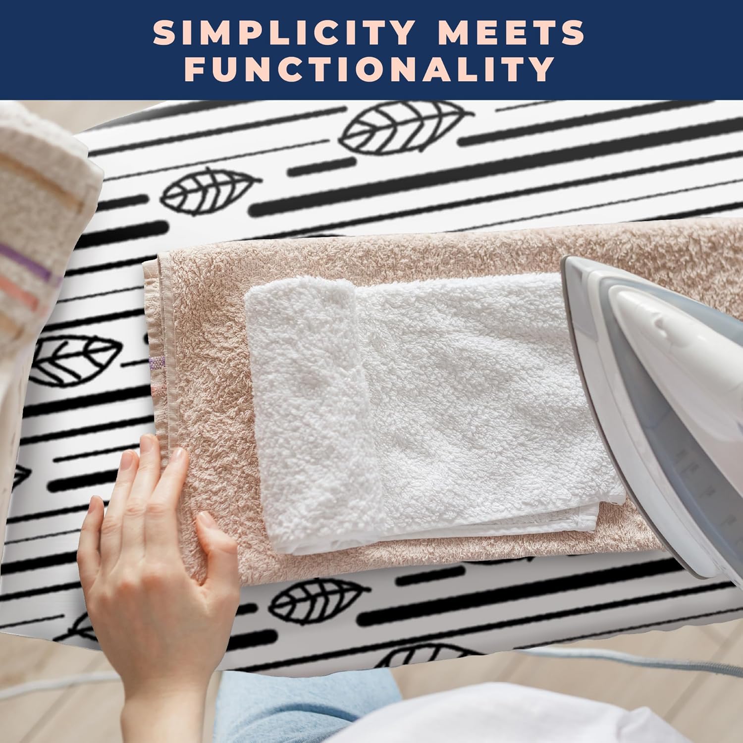 Skiennix Ironing Board Cover - Extra Thick Heavy Duty Padded, Non-Stick & Stain Resistant | 15x54 with 3 Fasteners