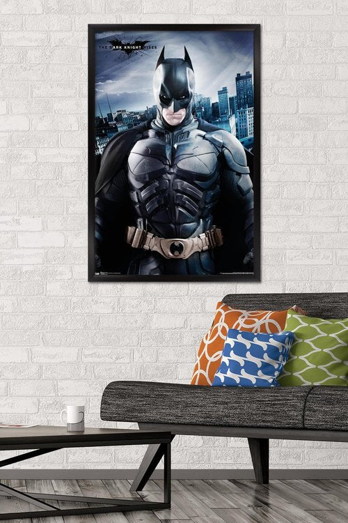 Trends International DC Comics Movie - The Dark Knight Rises - Batman - The Caped Crusader Wall Poster, 22.375" x 34", Black Framed Version