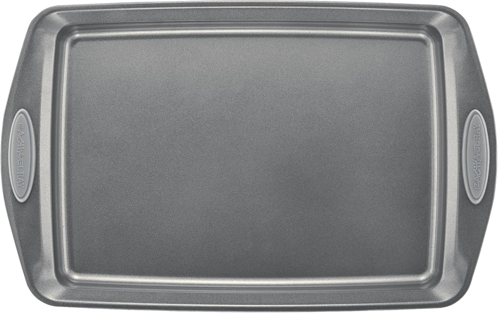 Rachael Ray Nonstick Bakeware Set - 3-Piece Cookie Sheets with Grips in Gray & Sea Salt Gray