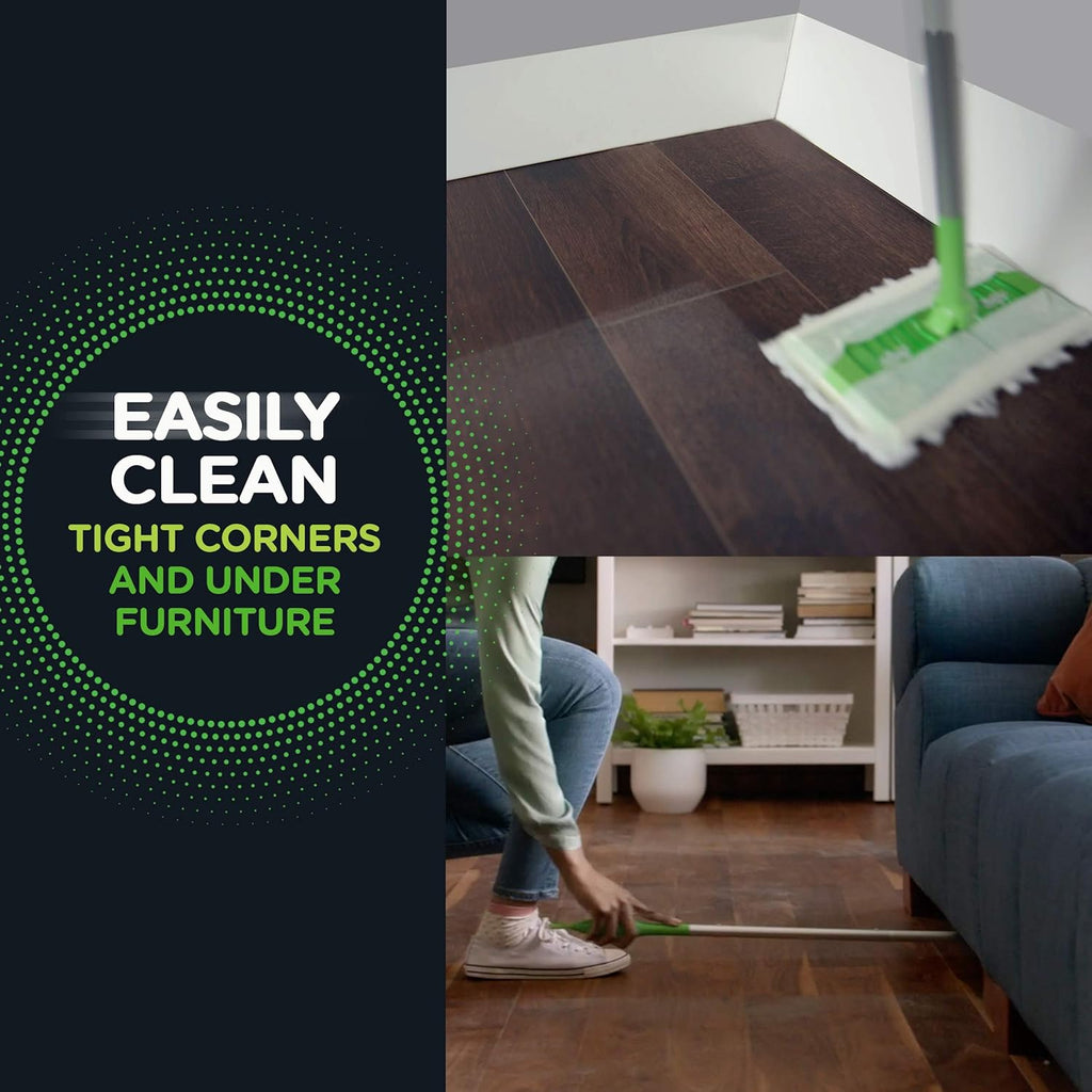 Sweep + Mop Dry Pads Refill - Heavy Duty Multi-Surface Floor Cleaner Wipes | 32 Count for Home & Pet