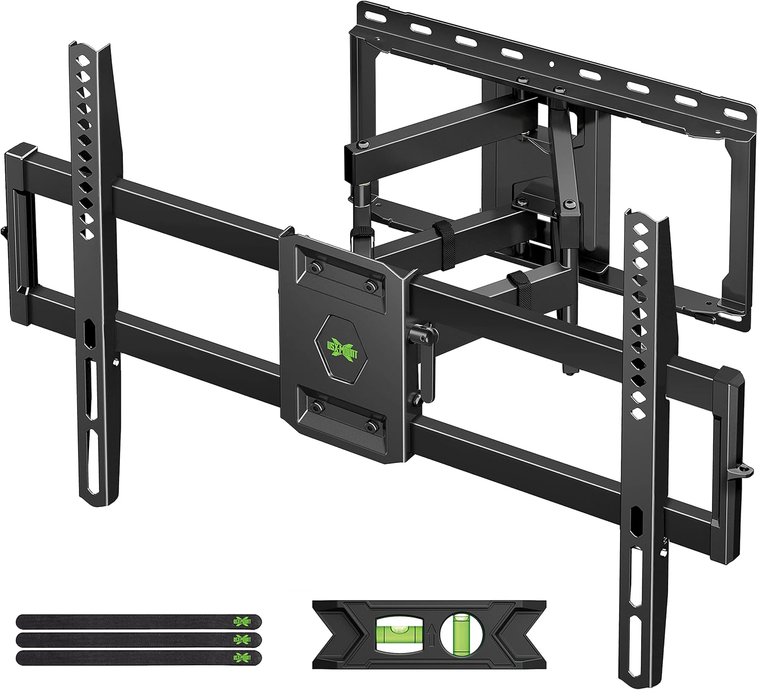 USX Mount Full Motion TV Wall Mount - Fits 42-90 Inch Flat Screen TVs | Dual Swivel & Tilt, Holds Up to 132lbs