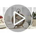 Vintage Table Clock with Stand, Antique Gold Metal Mantel Clock