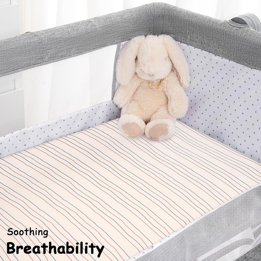 Yoofoss Bassinet Sheets - 3-Pack Fitted Mattress Covers for Halo & Baby Delight | Soft & Breathable (Brown & Animals)