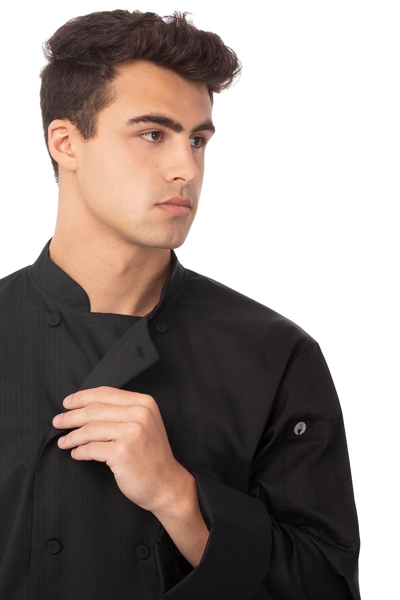 Chef Works Men's Calgary Cool Vent Chef Coat, Black, XX-Large