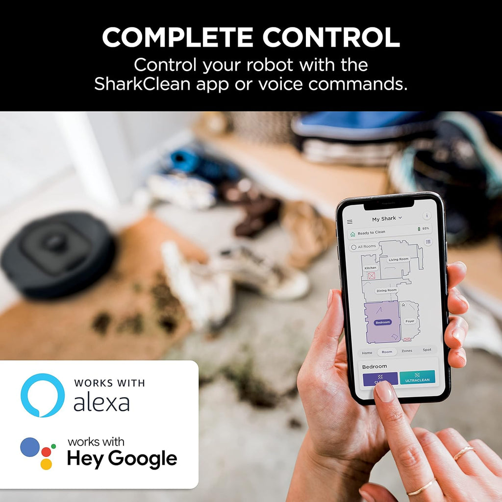 Shark R-AV2501S AI Robot Vacuum - HEPA Self-Empty Base, Bagless, 30-Day Capacity, Black | Certified Refurbished