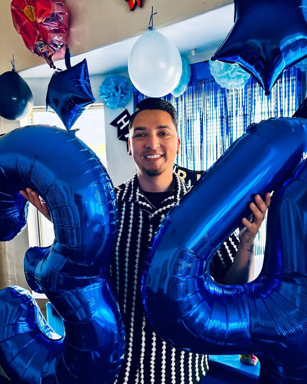 Night Blue Number 1 Balloon - 40 Inch First Birthday Decoration for Baby Boy/Girl
