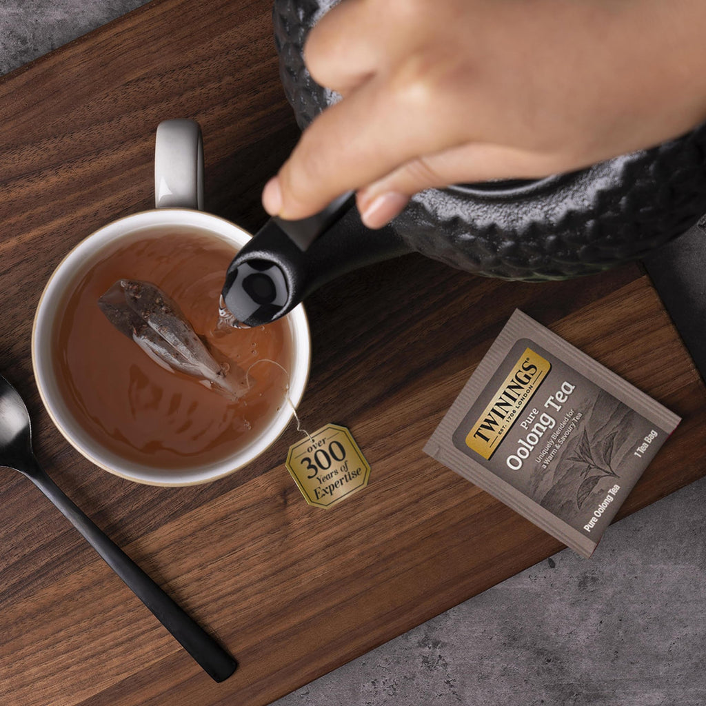 Twinings Pure Oolong Tea 2-Pack – Golden Caffeinated Tea, Individually Wrapped Tea Bags, 20 Count Each