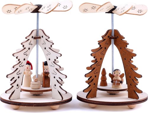 BRUBAKER Small Christmas Pyramids - Elegant Holiday Decor | 2-Pack, Designed in Germany