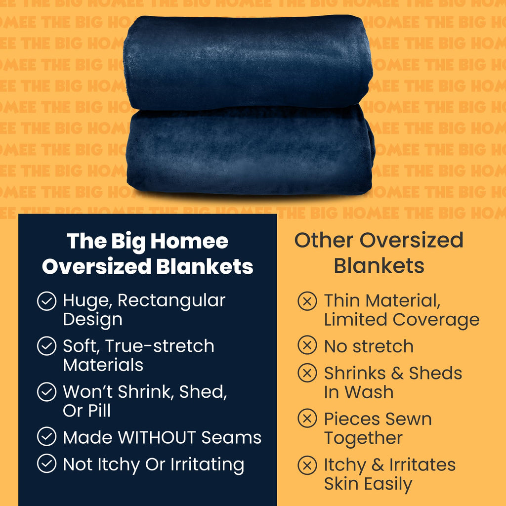 HomeSmart Products Oversized Blanket – 12.5x8.5 Feet - Giant Family Blanket, Huge Throw for Multiple People, Soft & Cozy