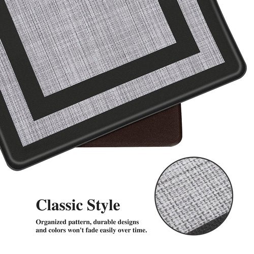 Mattitude Kitchen Mats Set of 2,Cushioned Anti-Fatigue Non-Skid Rug Sets Ergonomic Comfort Standing Mat for Kitchen, Floor, Office, Sink, Laundry, Black and Gray