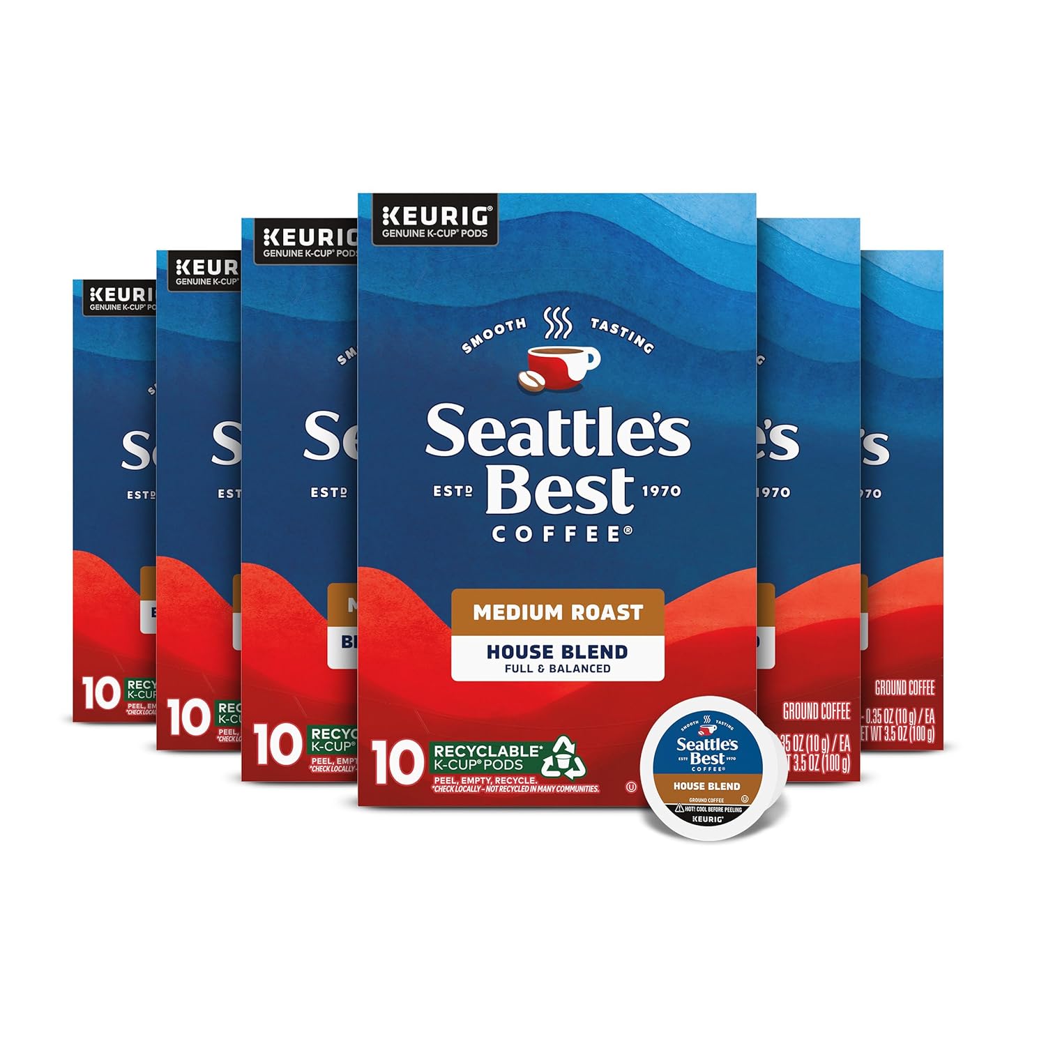 Seattle’s Best Coffee - Medium Roast K-Cup Coffee Pods | House Blend, 100% Arabica, 60 Pods Total