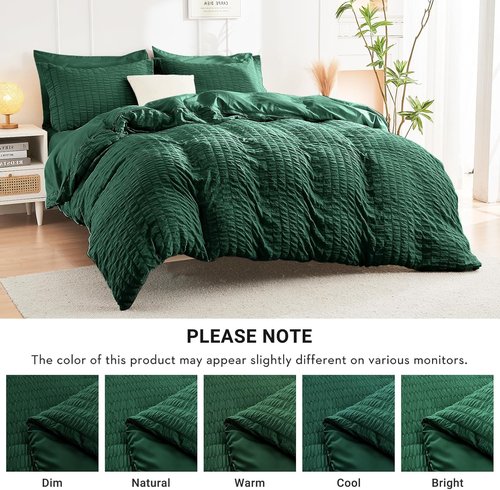 HYMOKEGE Emerald Green Queen Comforter Set - 7-Piece All-Season Luxury Bedding Set with Sheets & Pillowcases