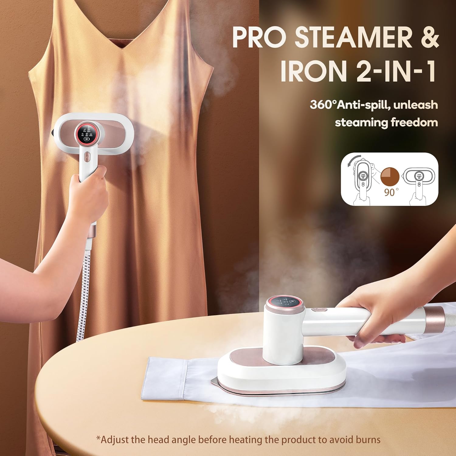 Newbealer 2-in-1 Pro Steam Station Iron - 1550W Turbocharged Steam, 30s Heat Up, 1.2L Tank, Auto-Off