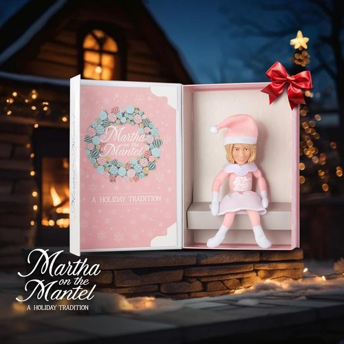 Martha Stewart 12” Plush Collectible Figurines - 2025 Christmas Mantle Decor