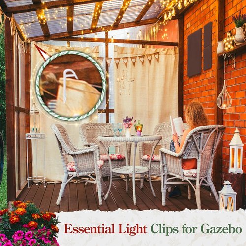 MEILIDY Christmas Light Clips - Weatherproof Plastic Gutter Clips for Outdoor Holiday Lights | 100 Pcs Clear