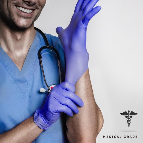 Medguy Medical Nitrile Exam Gloves - Powder-Free, Latex-Free, Food-Safe | Blue-Violet, 100 Pcs