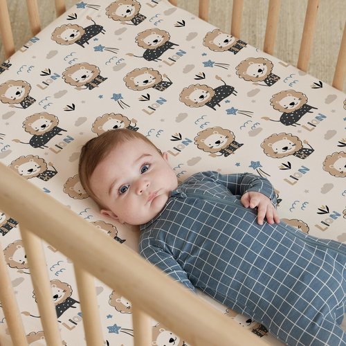 BROLEX Baby Fitted Crib Sheets: Kid Crib Sheets - Set of 2 for Toddler Standard Size Crib Mattress for Boys and Girls - Jersey Knit Crib Bed Sheets Dinosaur Lion