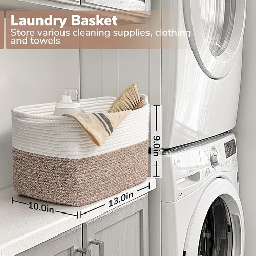 Goodpick Cube Storage Bins - Stylish Woven Baskets for Toys, Clothes & Towels | 13'' x 10'' x 9''
