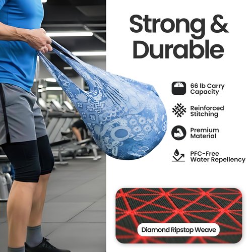Nanobag Ultralight Heavy Duty Foldable Tote for Women & Men, Reusable Grocery & Travel Bag, Packable Collapsible Compact Market Essential (XL Sketch)