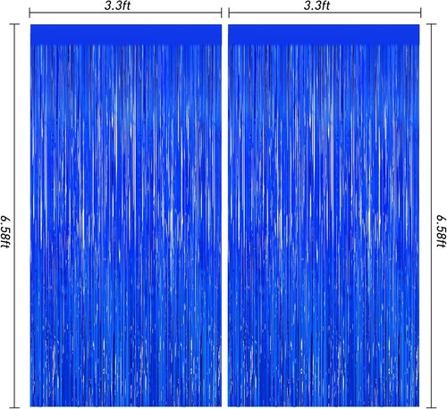 Blue Party Decorations by [Brand Name] - 2-Pack Ocean-Themed Streamers & Tinsel Fringe Curtains for Birthdays, Weddings & Celebrations