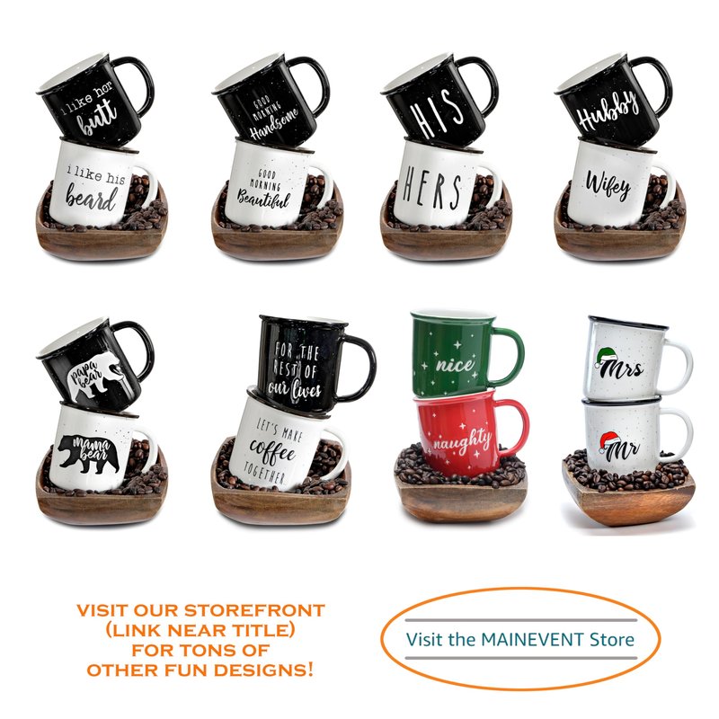 MAINEVENT His And Hers Mugs Set Of 2 Coffee Mug 11 Ounce, Cute Matching Coffee Mug Couples for Anniversary, Engagement Him Her Gift
