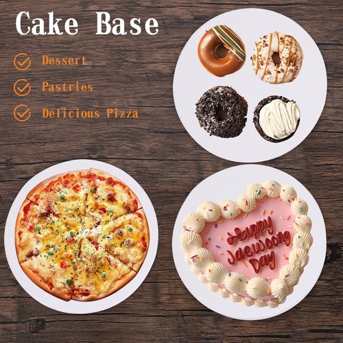 PFAMKEER 8Pcs Cake Boards 12 Inch Round,White Sturdy 1/2 Inch Cake Drum,12 Inch Cake Boards,Disposable Cake Plates,Corrugated Cake Base Cake Drums for Father's Day