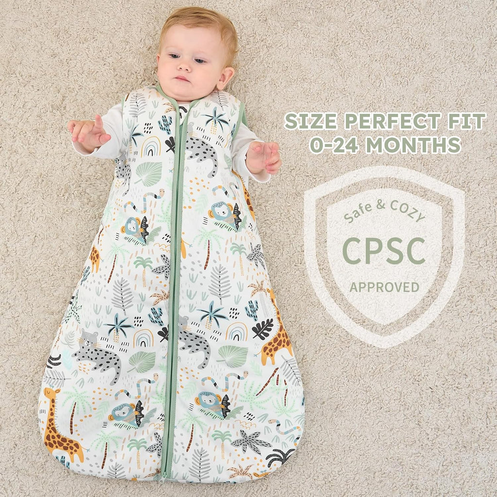 Yoofoss Baby Sleep Sack - 100% Organic Cotton Wearable Blanket for 12-18 Months | TOG 2.5, Warm & Comfy