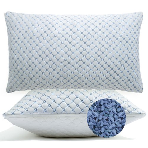 Yagamo Cooling Bed Pillows for Sleeping Set of 2, Shredded Memory Foam Pillows for Bed Queen Size 2 Pack, Adjustable Cool Pillow for Side, Back and Stomach Sleepers Neck Supportive