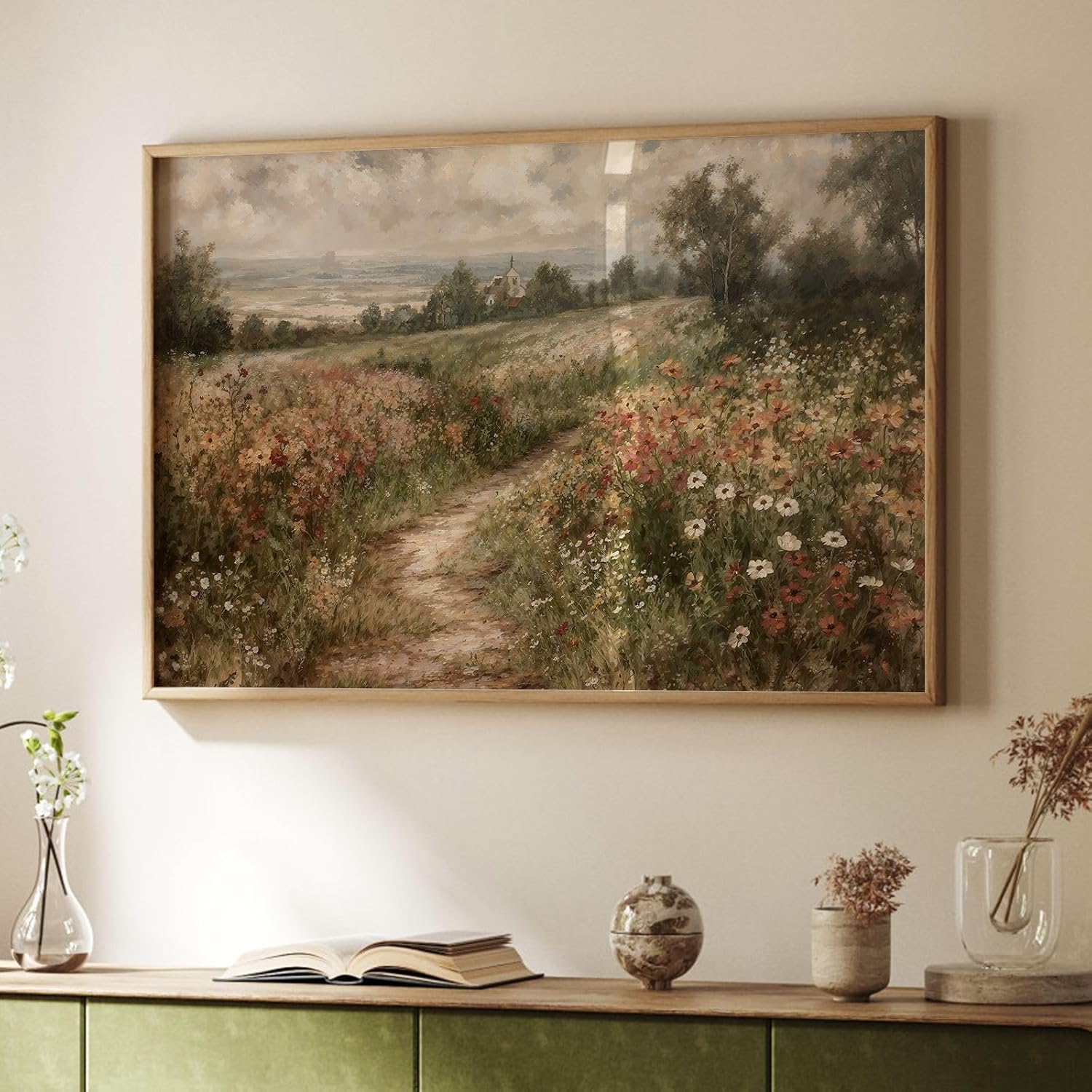 Vintage Wall Art | Rustic Autumn Landscape Canvas Print - 12" x 16" Unframed Artwork for Living Room