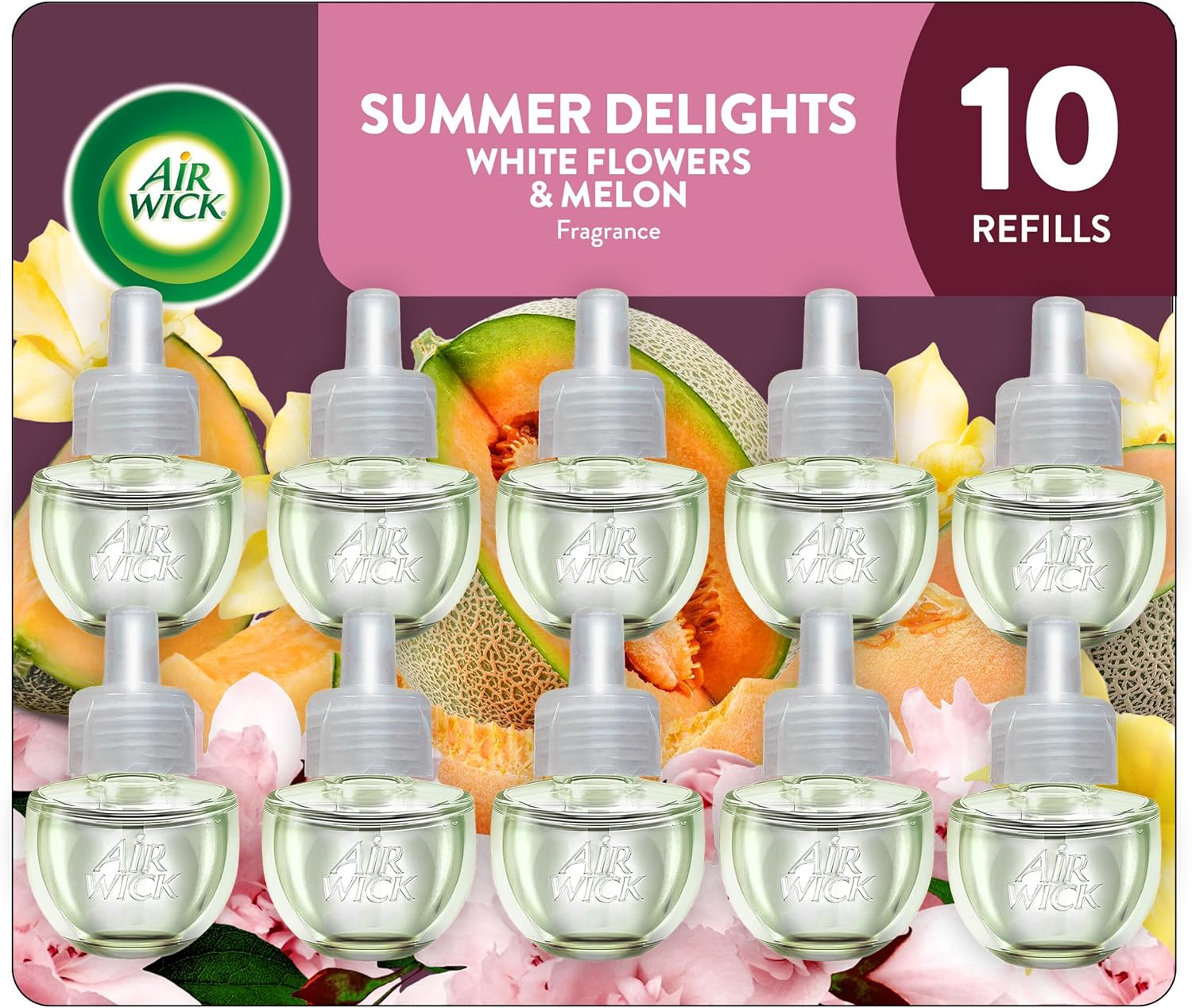 Air Wick Scented Oil Refill - Summer Delights | Eco-Friendly Air Freshener, 10ct