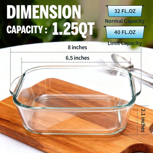 Glass Bakeware Dish Set by [Brand Name] - 6"x6" Square Baking Pan for Casserole, Lasagna & Brownies