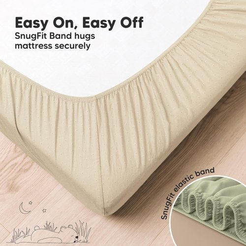 KeaBabies Fitted Crib Sheets - Soft Bamboo Viscose Cotton, 52x28, Gender Neutral, Breathable (Avocado)