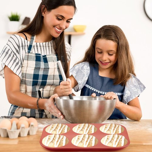 JOERSH 2-PK Silicone Egg Mold Non-Stick 4 Inch Jumbo Size Muffin Top Pan, Large Round Silicone Molds for Baking Hamburger Bun, Egg Bites, Breakfast Sandwiches, Pancakes