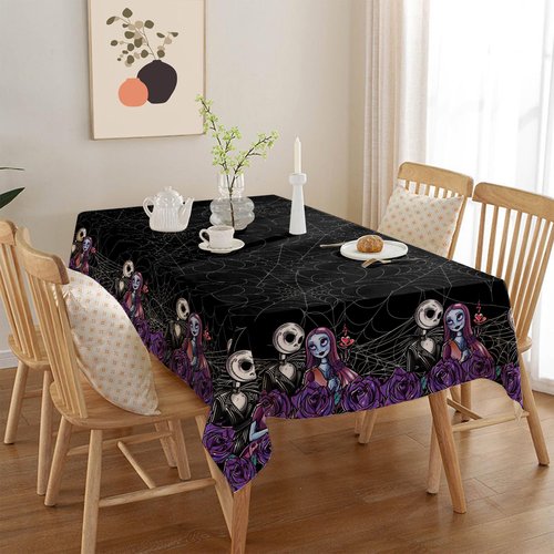 Yarcooly Halloween Tablecloth Rectangle Table Cover Gothic Decor Waterproof Halloween Decorations for Home Party
