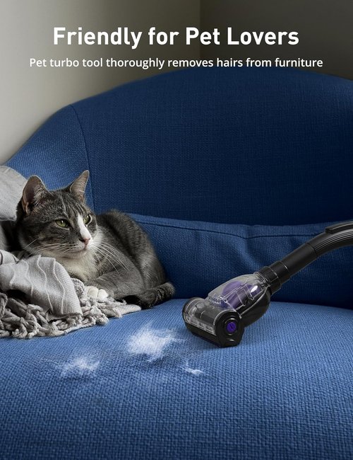 Aspiron 1700W Bagless Canister Vacuum Cleaner - Multi-Cyclonic Filtration & HEPA Filters | Purple